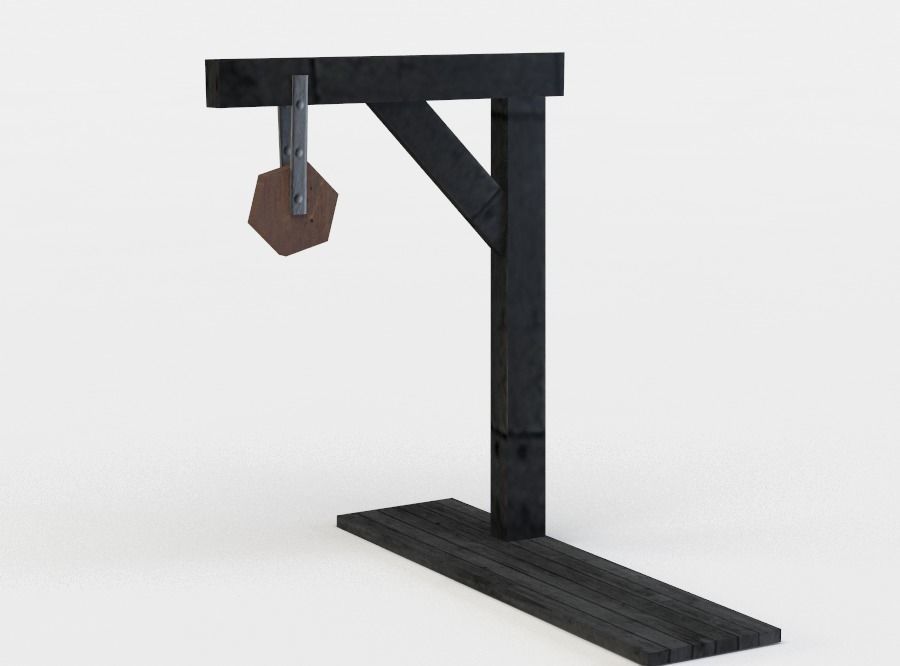 Wooden crane Low-poly 3D model_2