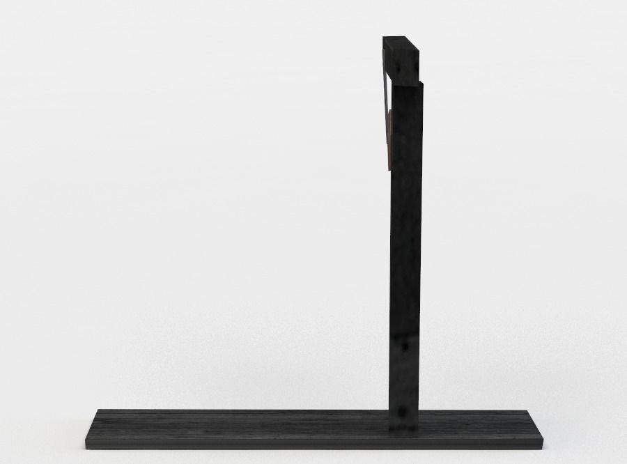 Wooden crane Low-poly 3D model_0