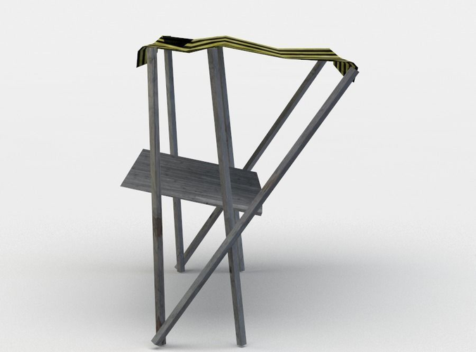 Booth with cover Low-poly 3D model