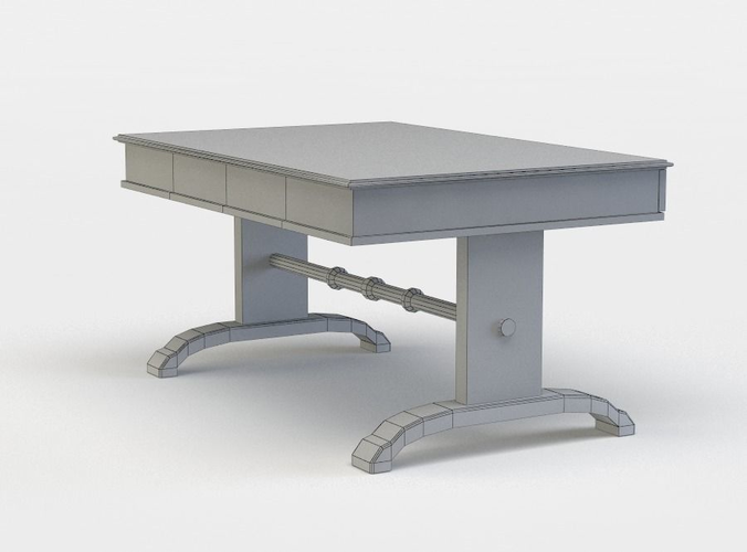 Table wooden desk with two legs