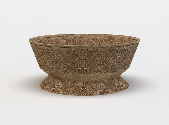 Bowl ornately carved