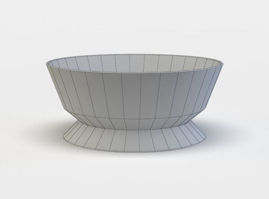 Bowl ornately carved Low-poly 3D model_4
