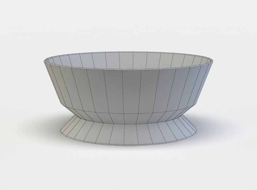 Bowl ornately carved Low-poly 3D model_5