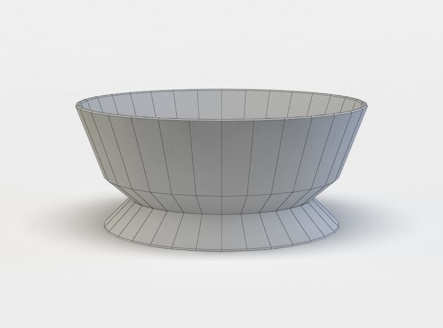 Bowl ornately carved Low-poly 3D model_3