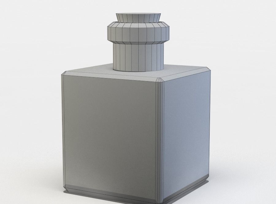 Bottle wooden box with carvings Low-poly 3D model_4