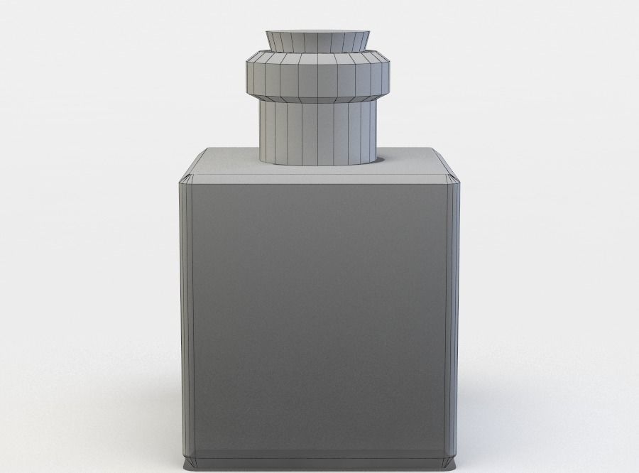 Bottle wooden box with carvings Low-poly 3D model_3