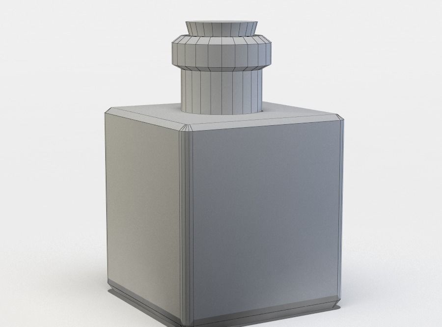 Bottle wooden box with carvings Low-poly 3D model_5