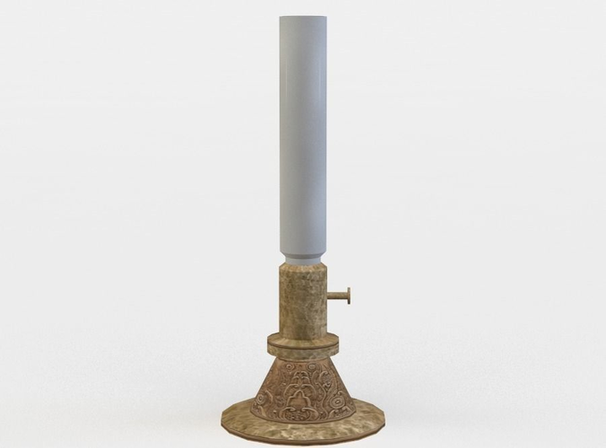 Oil lamp Low-poly 3D model