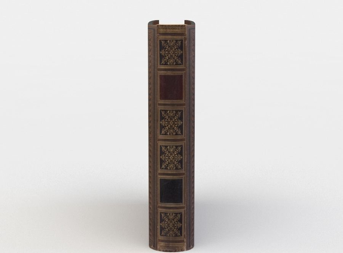 Book leather with ornate design Low-poly 3D model