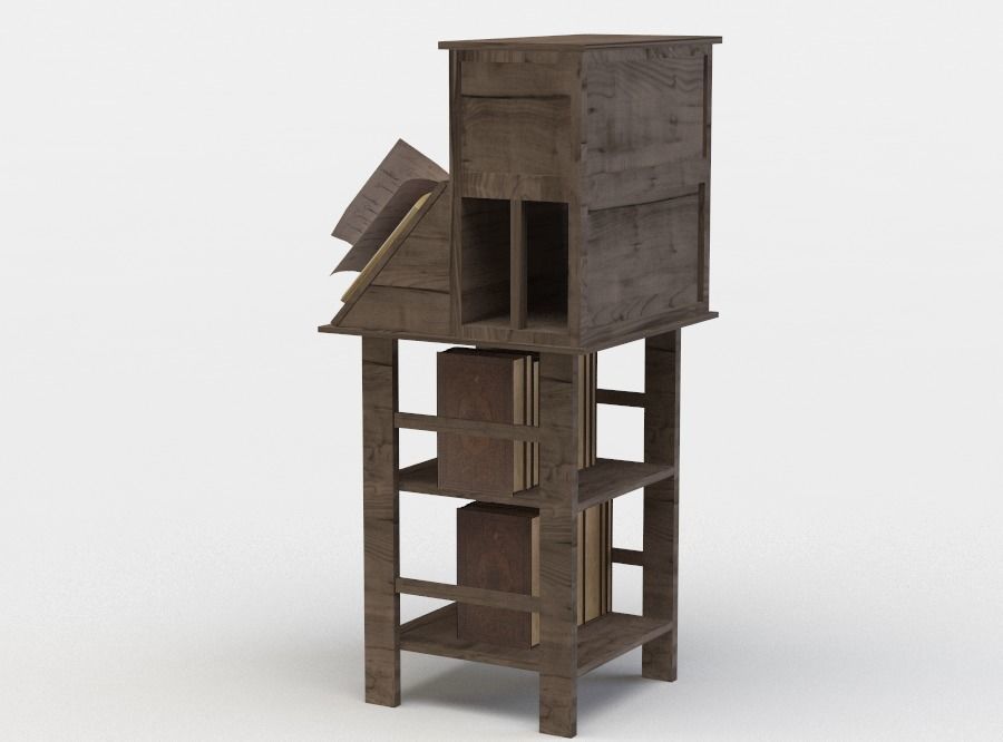 Book stand Low-poly 3D model_1