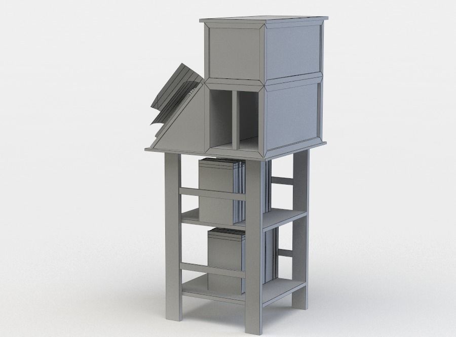 Book stand Low-poly 3D model_4