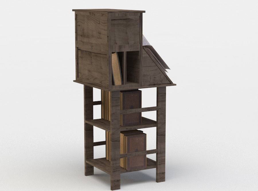 Book stand Low-poly 3D model_2