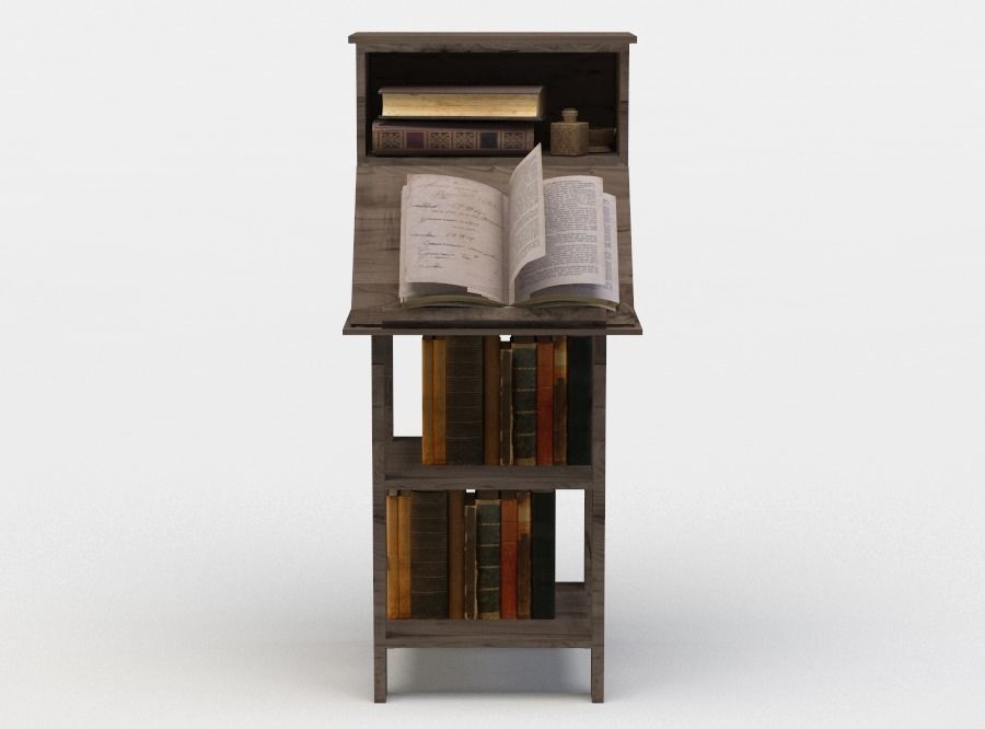 Book stand Low-poly 3D model_0