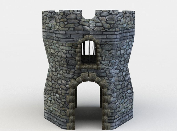 Masonry tower Low-poly 3D model