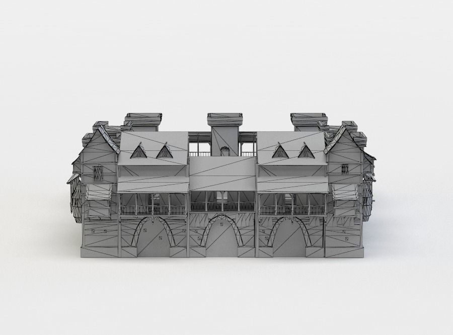 Castle silver Low-poly 3D model_3
