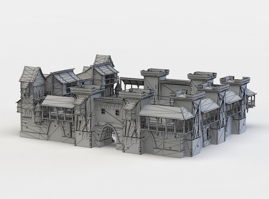 Castle silver Low-poly 3D model_4