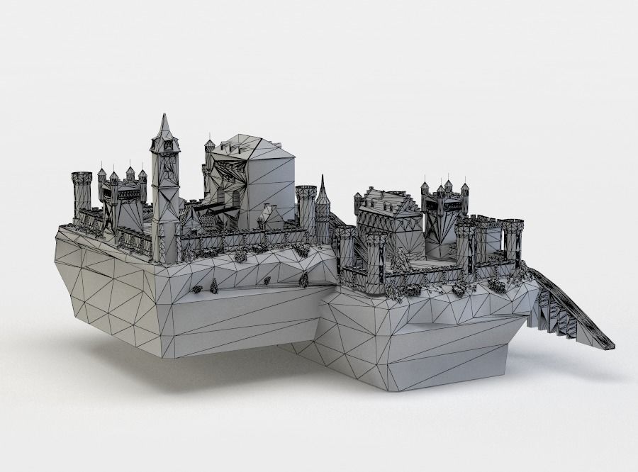 Castle Low-poly 3D model_5
