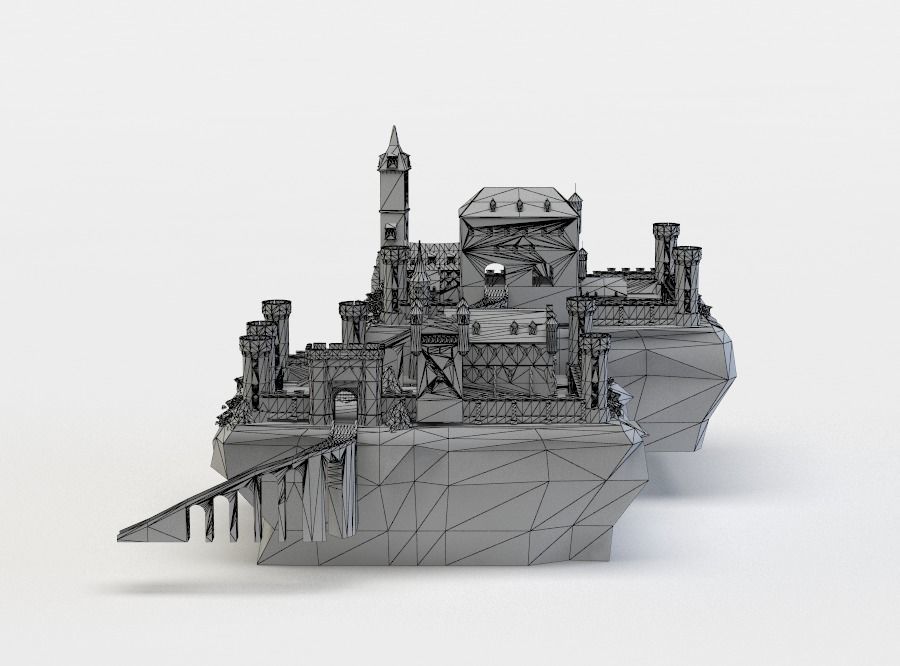 Castle Low-poly 3D model_3