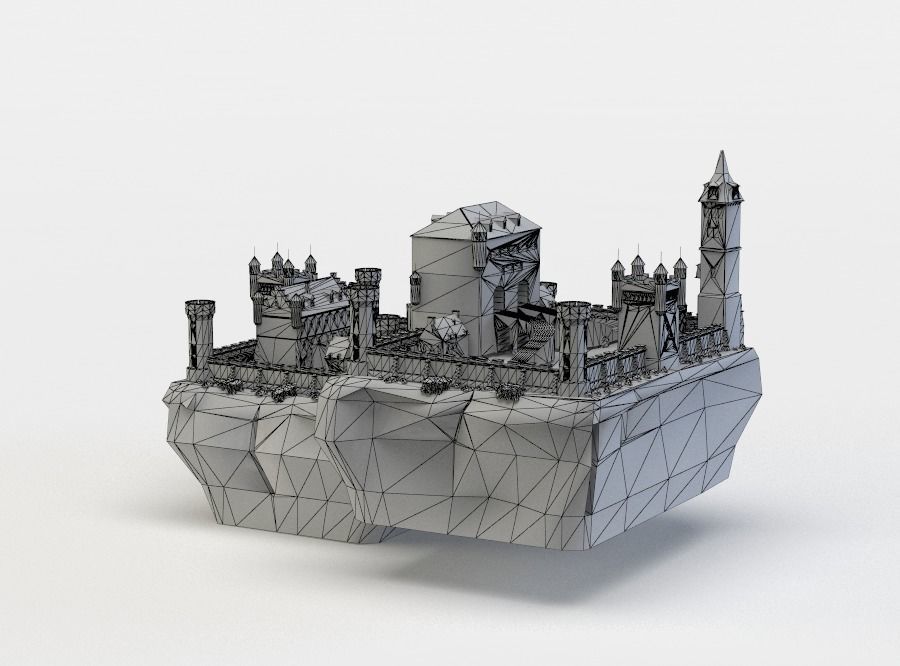 Castle Low-poly 3D model_4