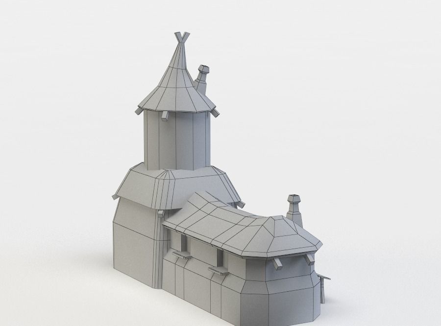 Small castle Low-poly 3D model_5