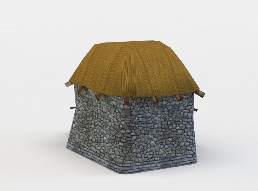 Small barn Low-poly 3D model_2