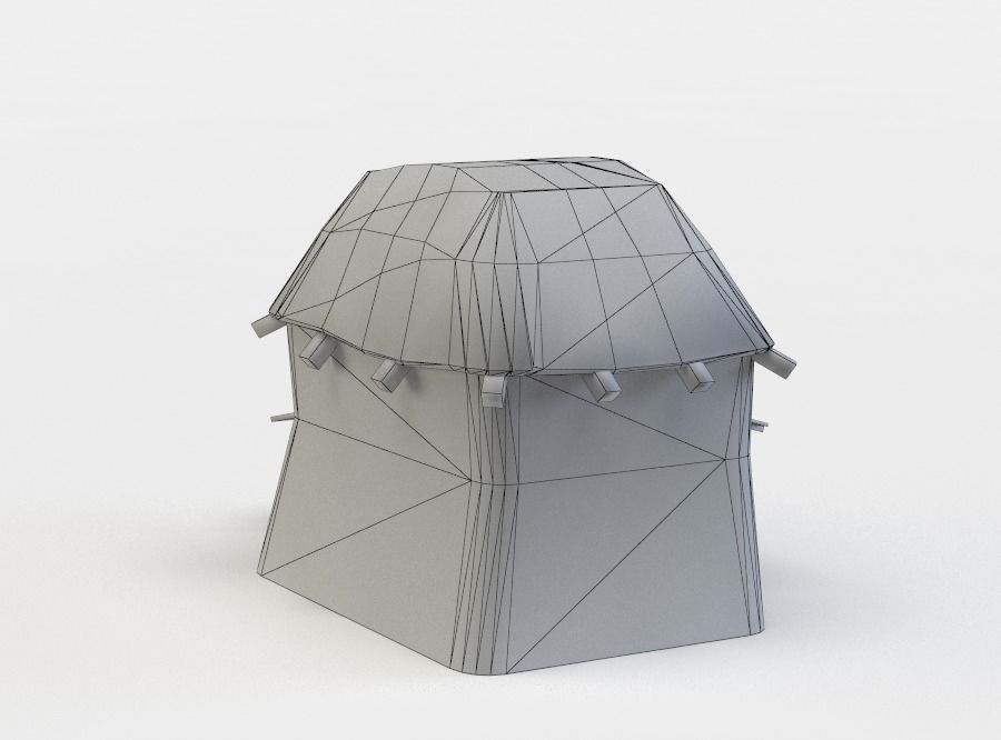 Small barn Low-poly 3D model_5