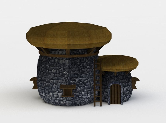 House mushroom Low-poly 3D model