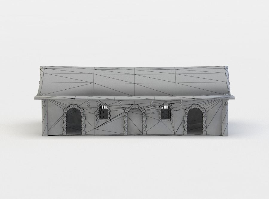 Horse stables Low-poly 3D model_3