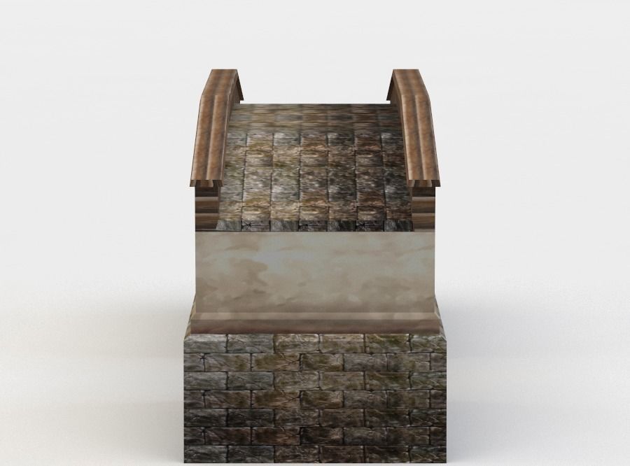 Masonry bridge Low-poly 3D model_1