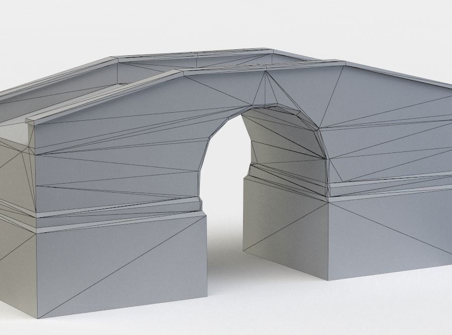 Masonry bridge Low-poly 3D model_5