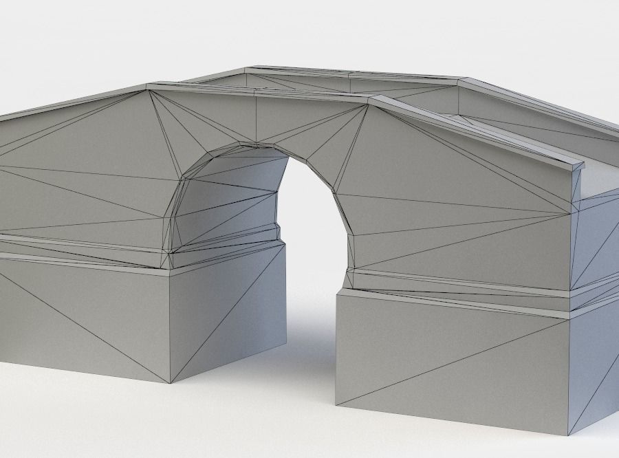Masonry bridge Low-poly 3D model_4