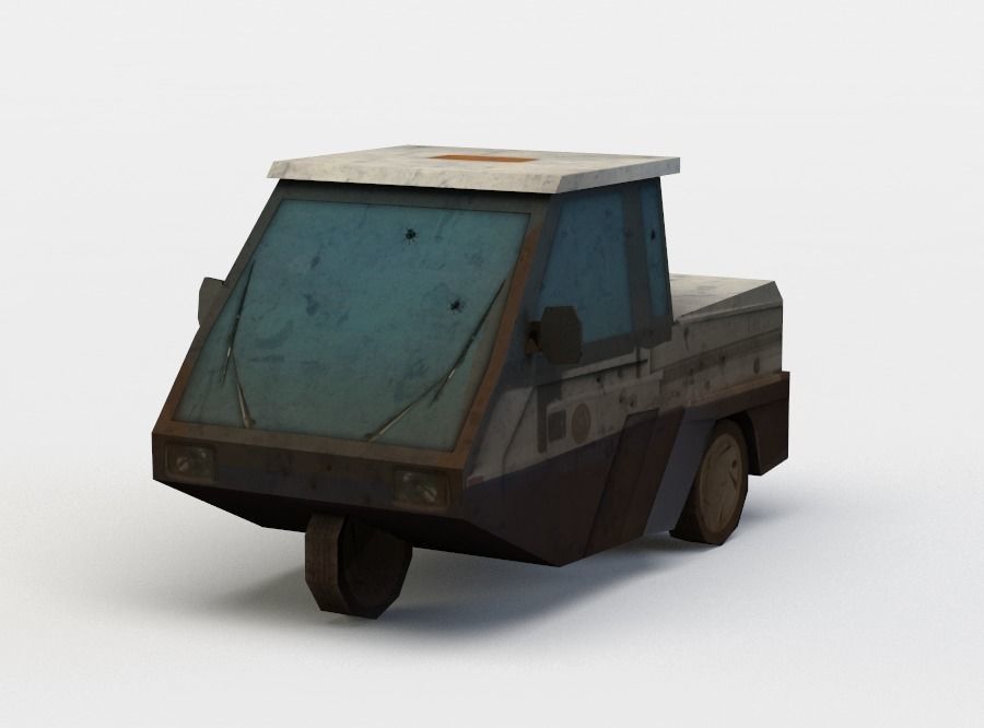 Three wheeled vehicle Low-poly 3D model_1