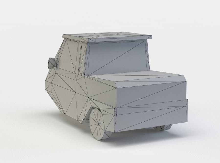 Three wheeled vehicle Low-poly 3D model_5