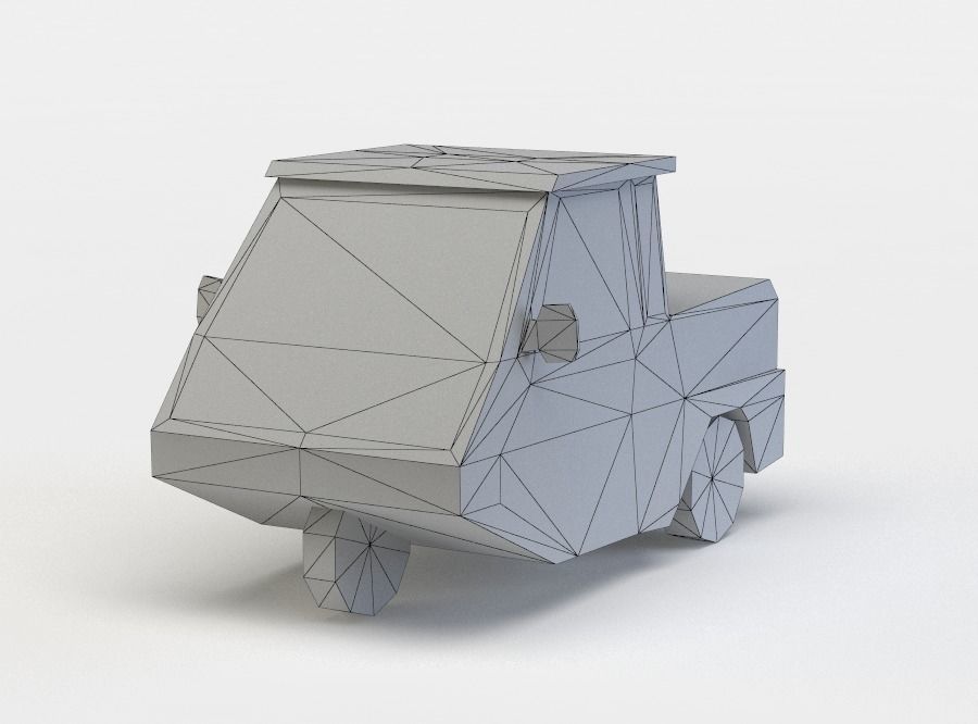Three wheeled vehicle Low-poly 3D model_4