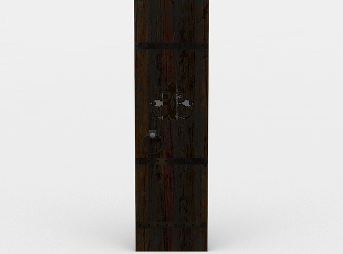 Entrance left door Low-poly 3D model