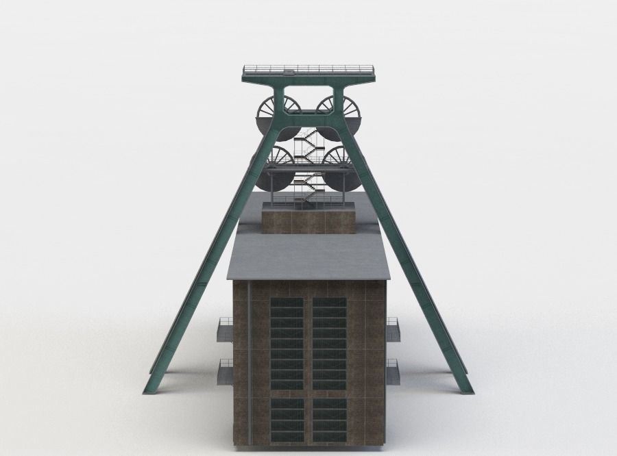 Shaft tower Low-poly 3D model_0