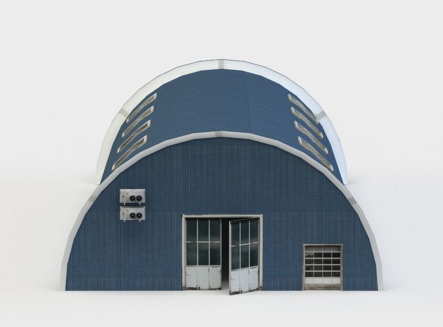 Hall barn Low-poly 3D model