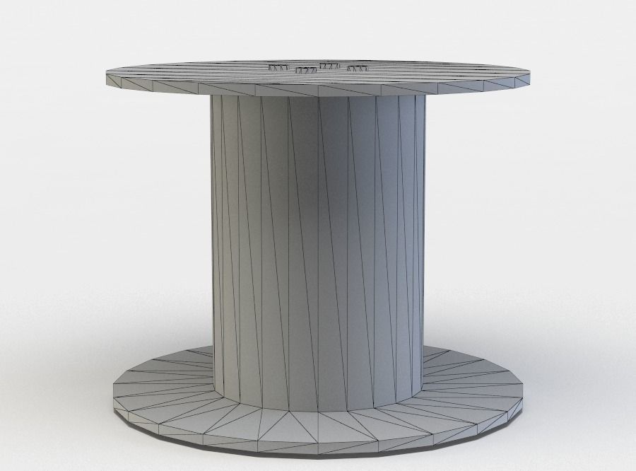 Cable drum Low-poly 3D model_5