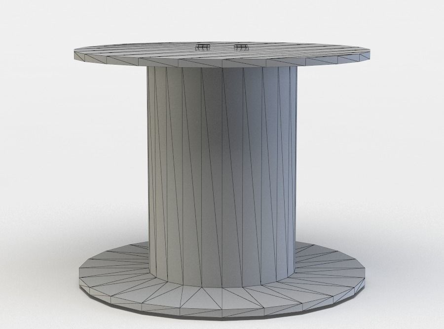 Cable drum Low-poly 3D model_3