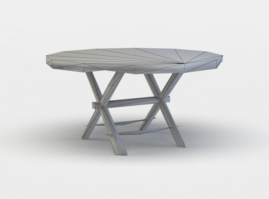 Tavern table Low-poly 3D model_5