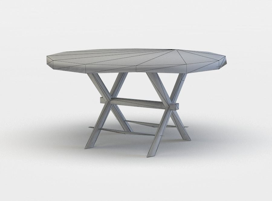 Tavern table Low-poly 3D model_4