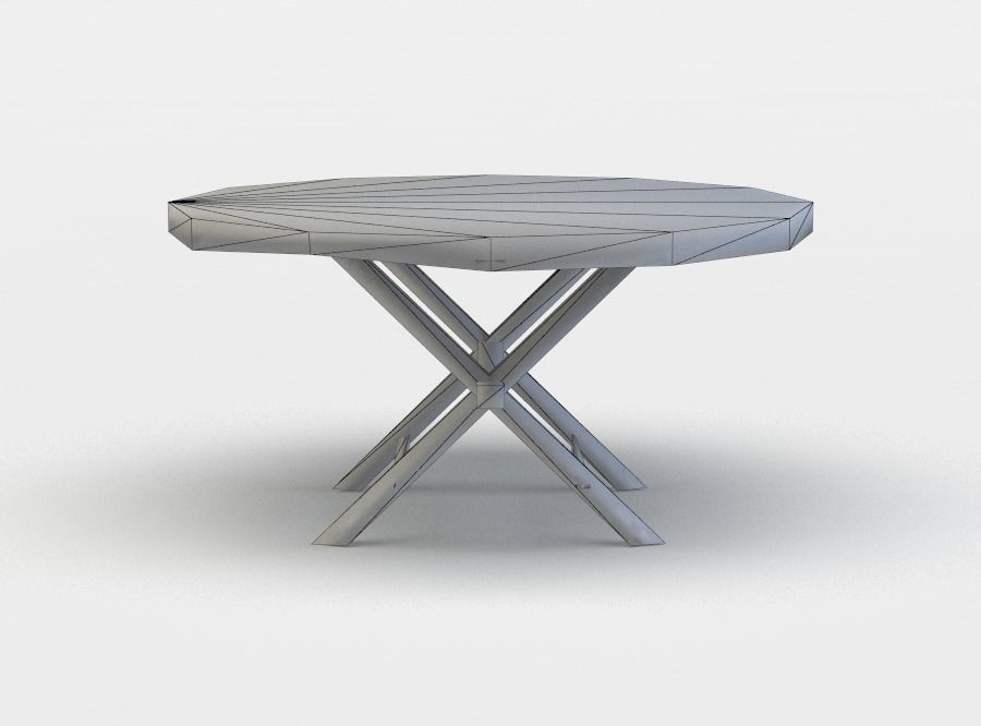 Tavern table Low-poly 3D model_3