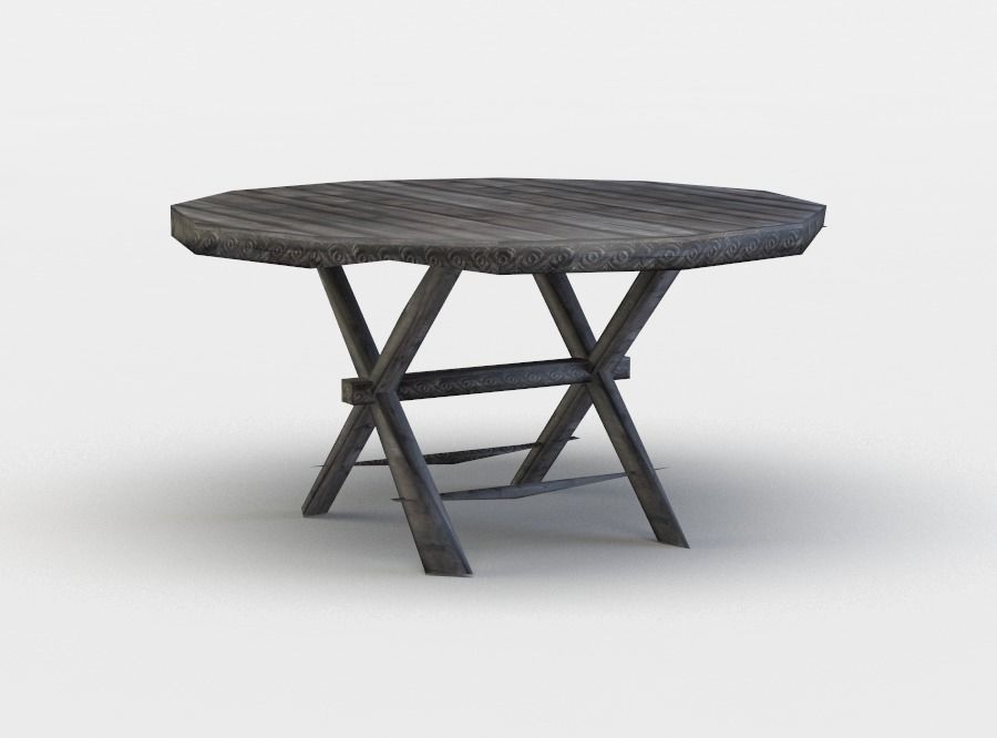 Tavern table Low-poly 3D model_2