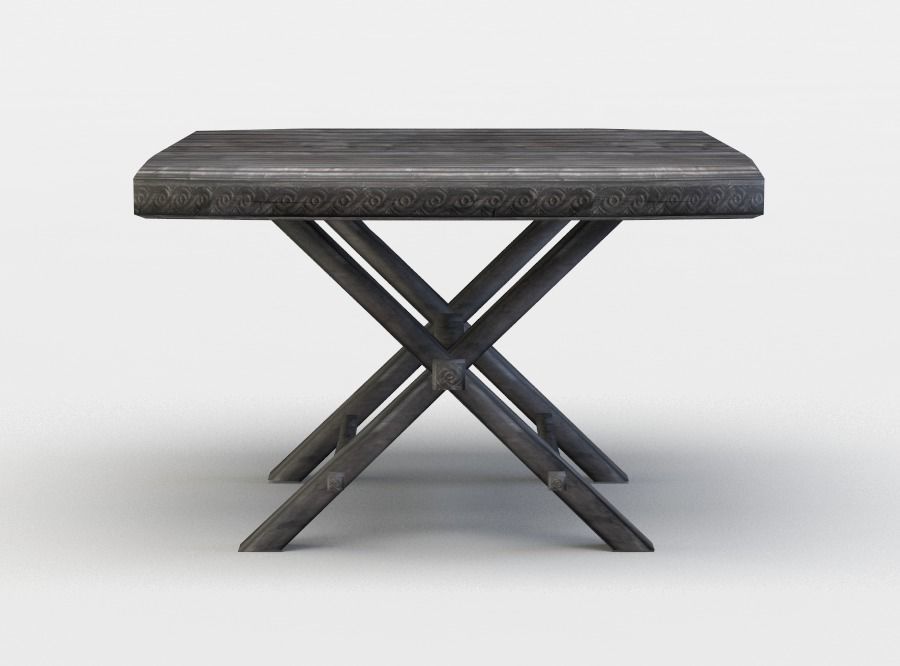 Tavern table Low-poly 3D model_0