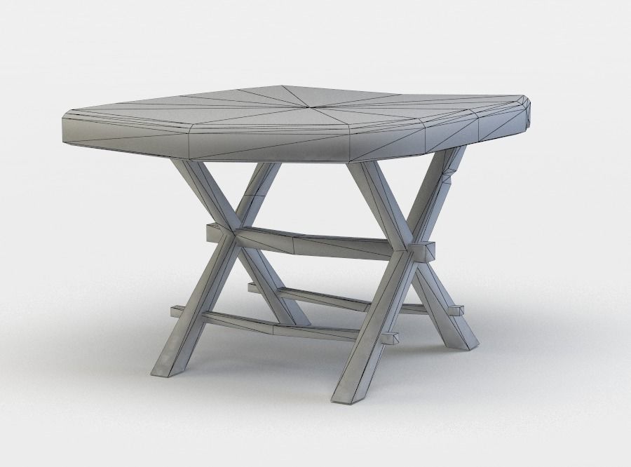 Tavern table Low-poly 3D model_4