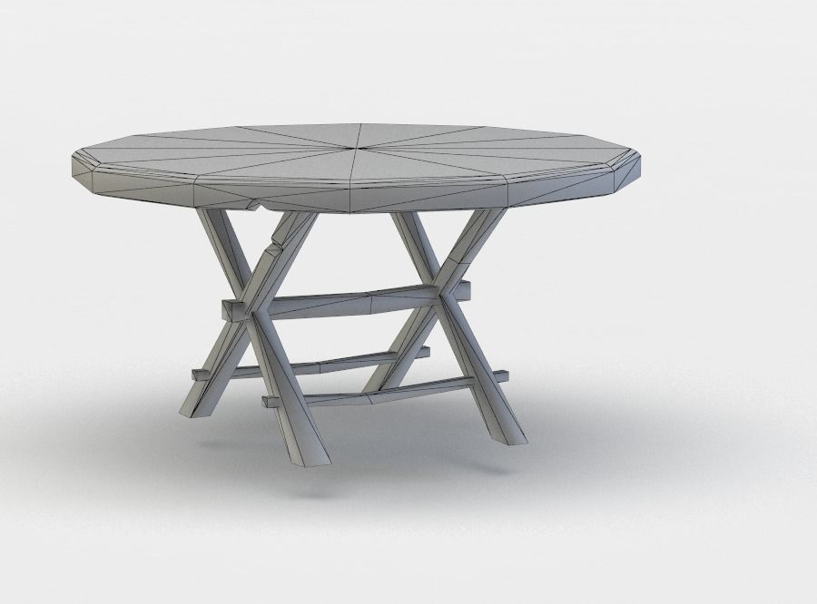 Tavern table Low-poly 3D model_5