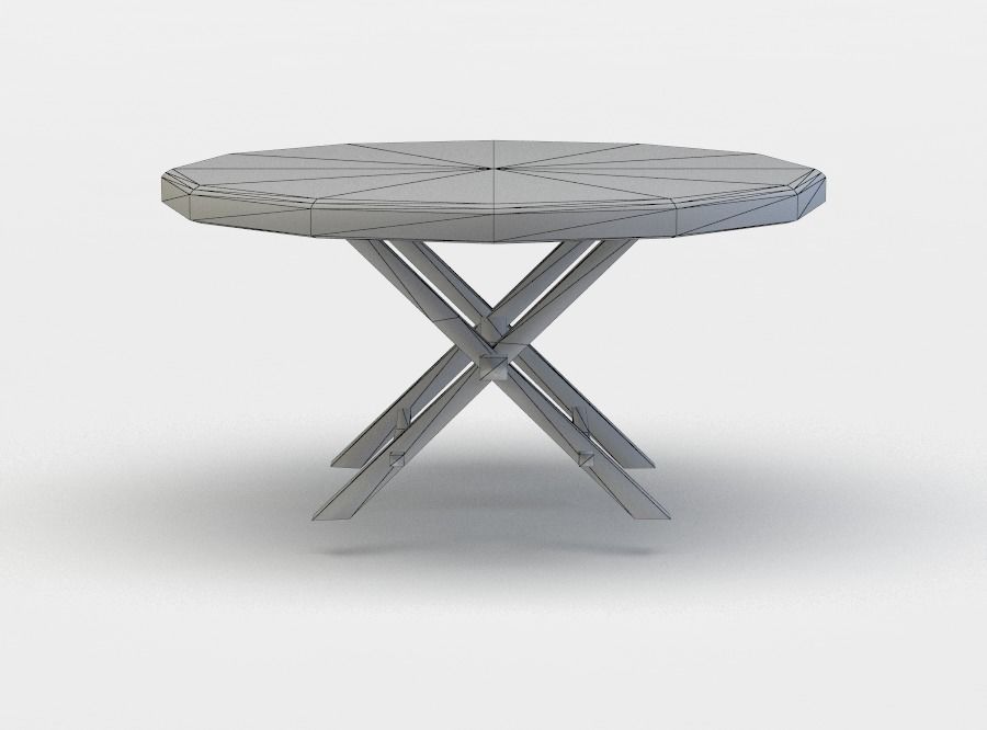 Tavern table Low-poly 3D model_3