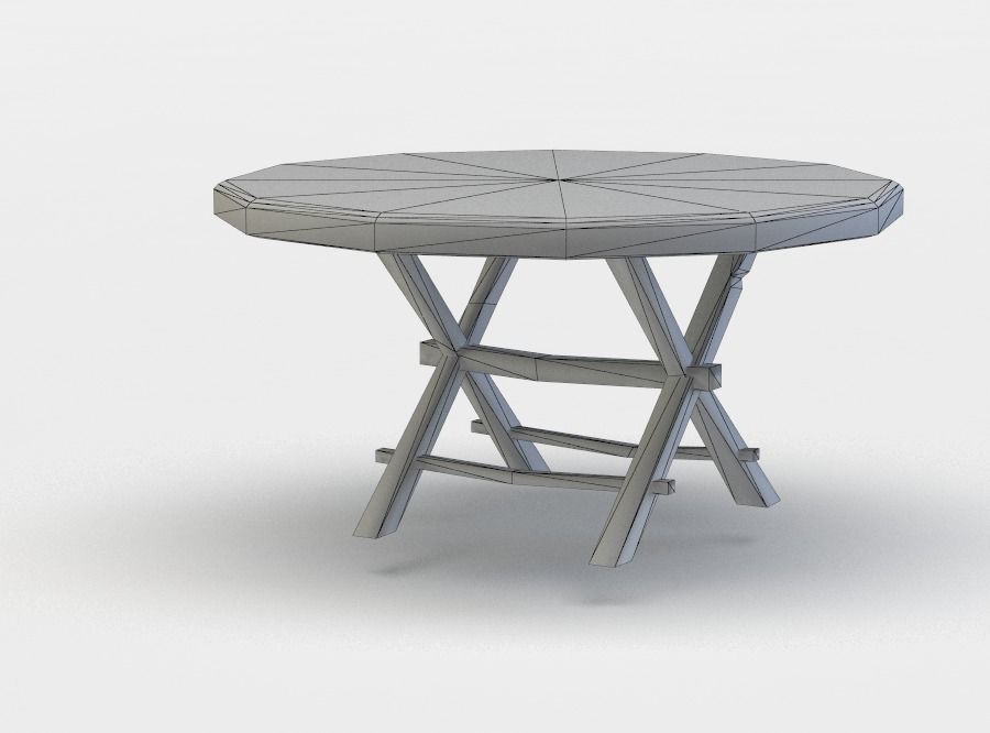Tavern table Low-poly 3D model_4