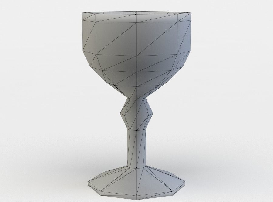 Tavern cup Low-poly 3D model_3