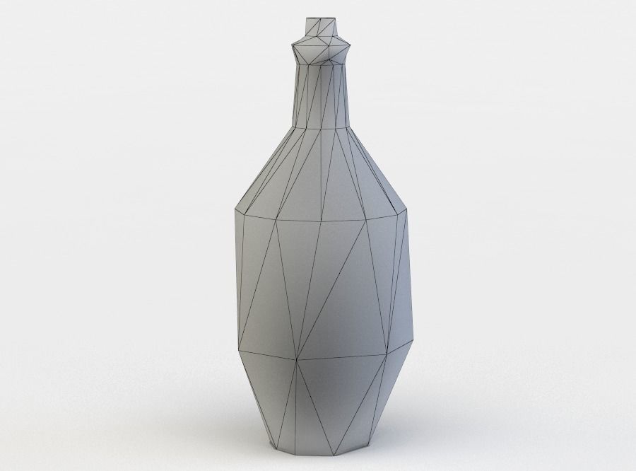 Bottle with rooster Low-poly 3D model_5